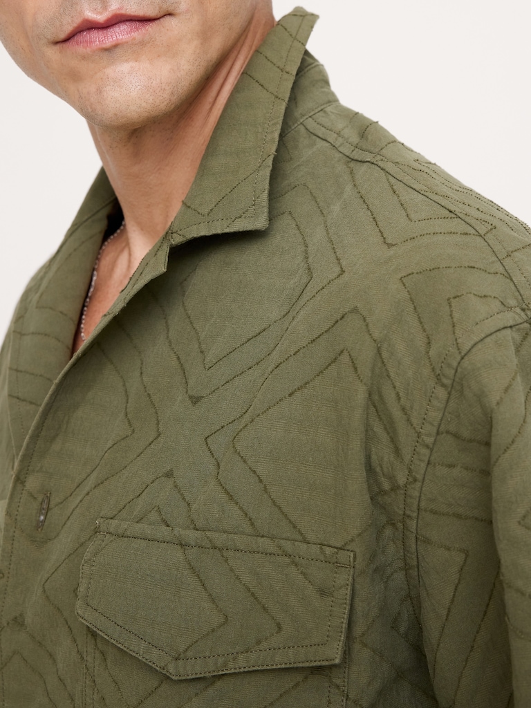 Relaxed-Fit Cotton Jacquard Resort Shirt