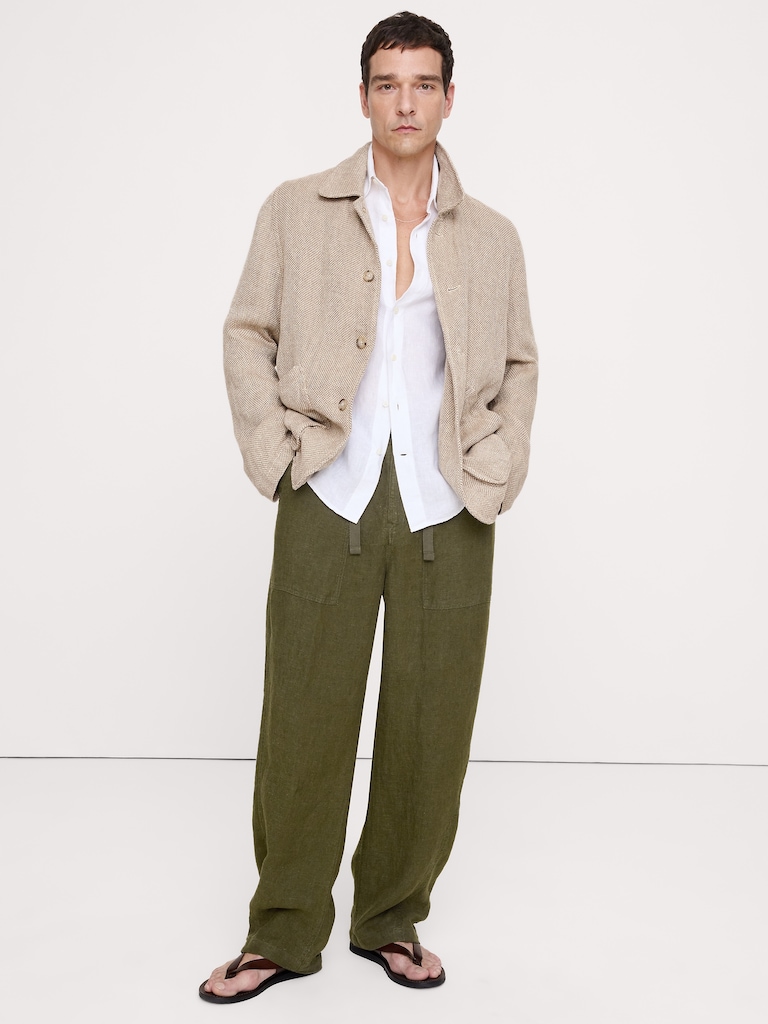 Relaxed Linen Utility Beach Pant
