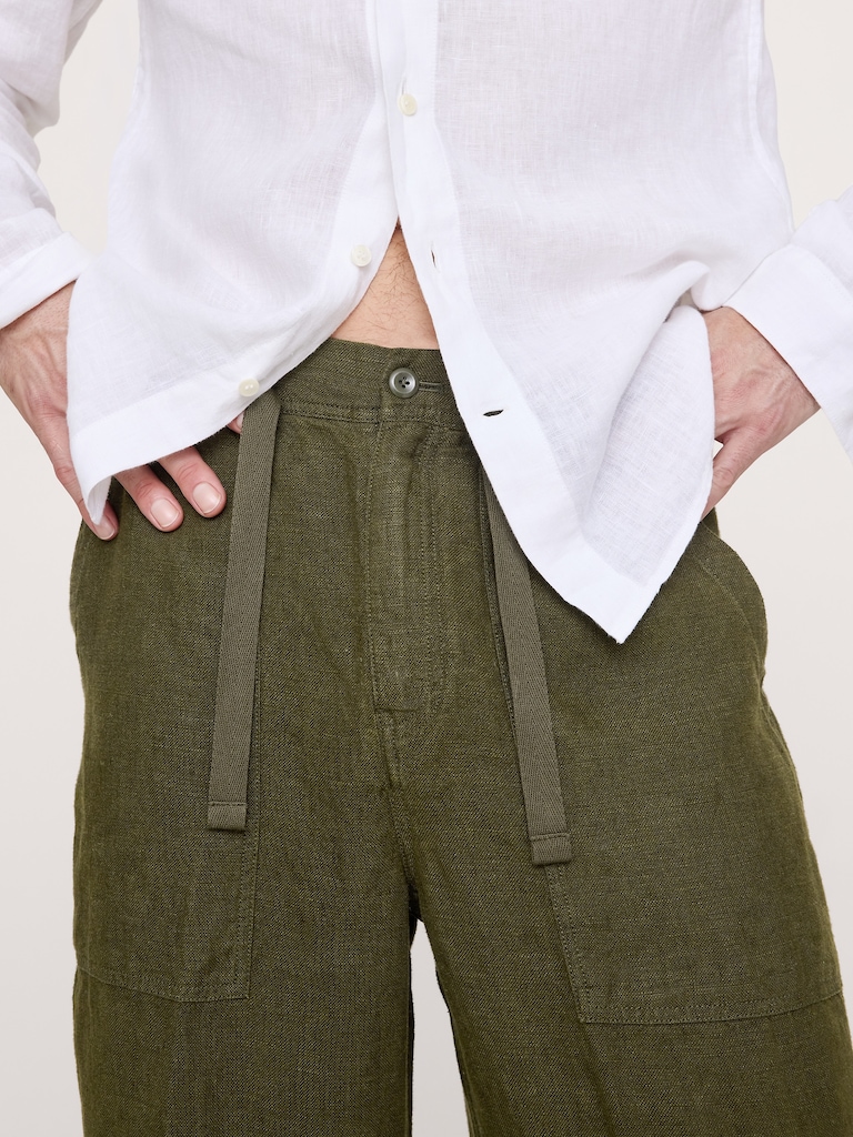 Relaxed Linen Utility Beach Pant