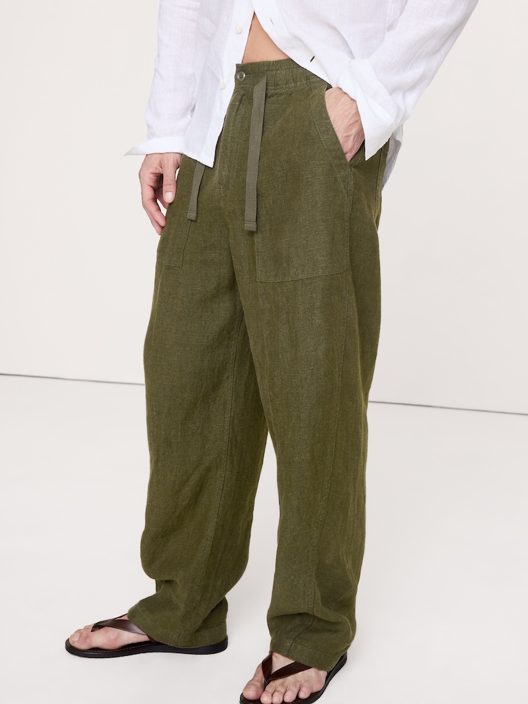 Relaxed Linen Utility Beach Pant