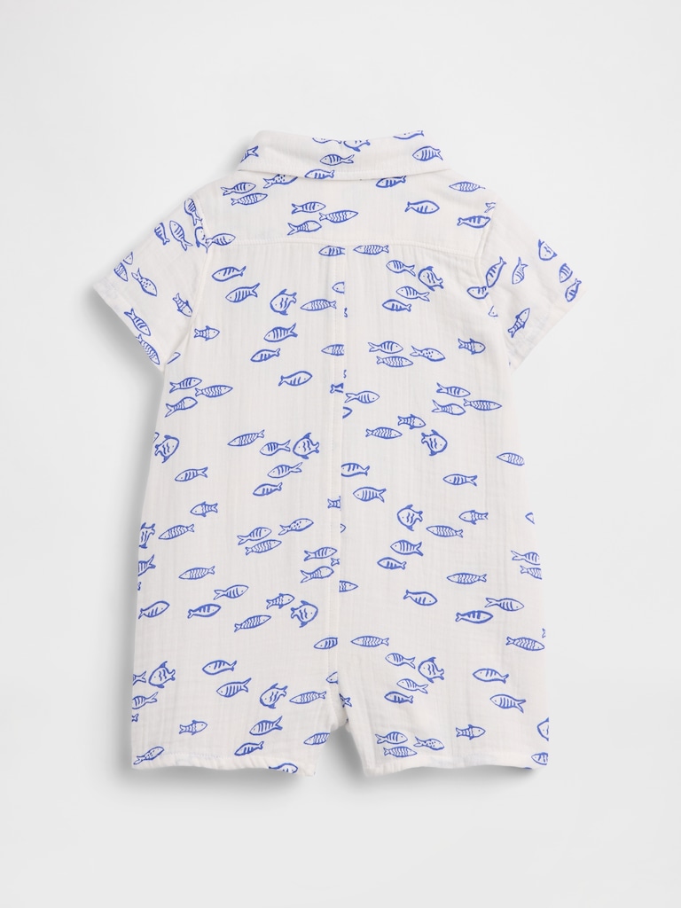 Baby Brannan Bear Print Romper