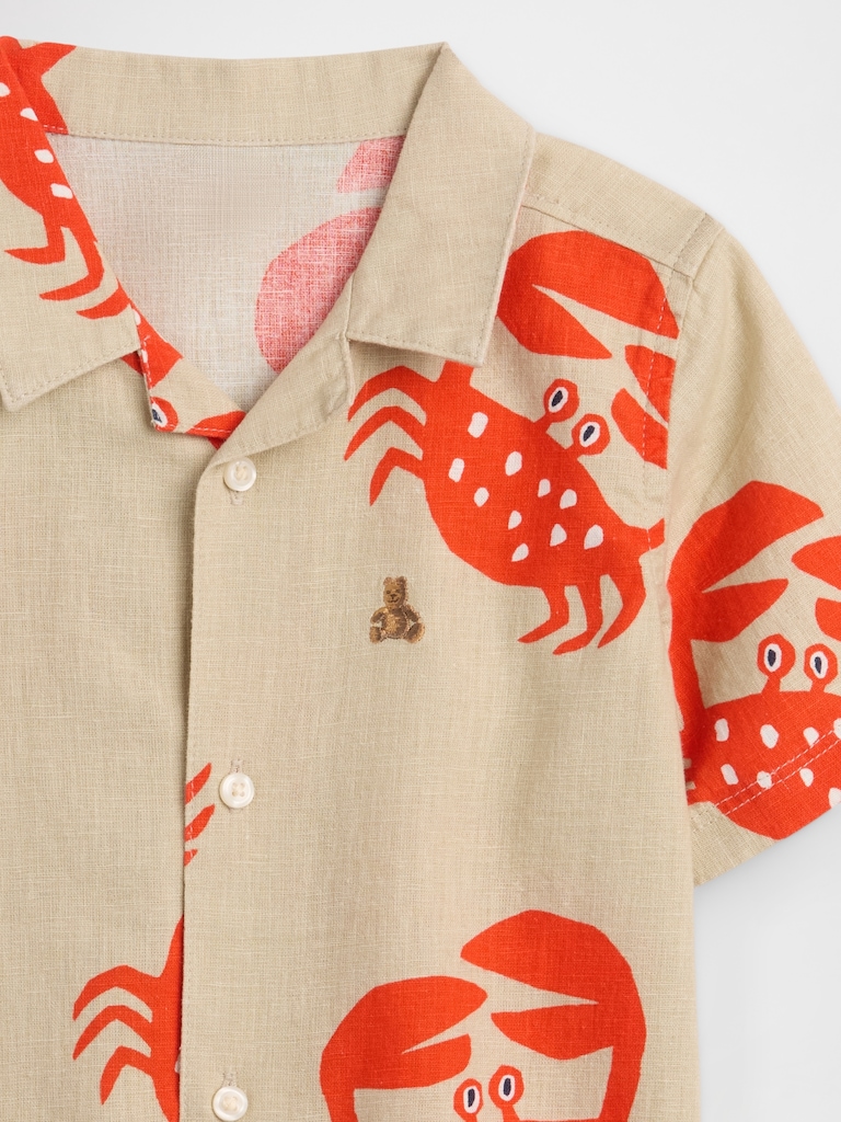babyGap Brannan Bear Linen-Blend Vacay Shirt