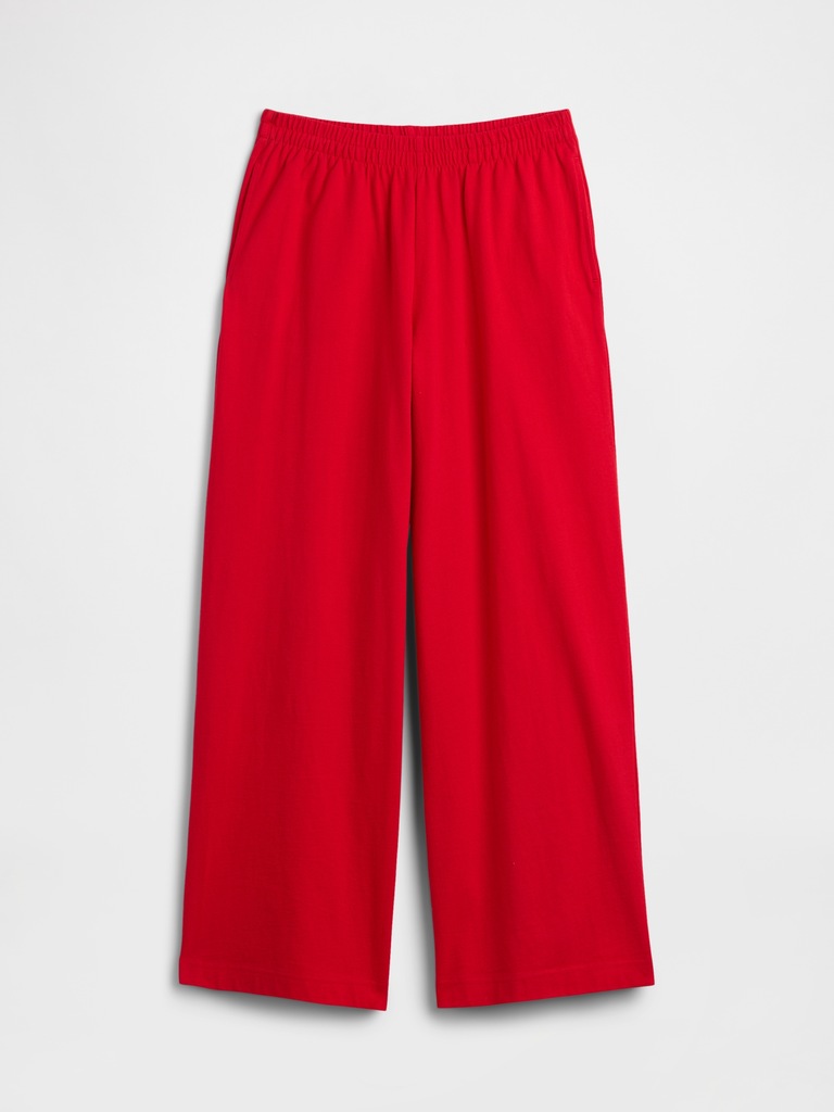 Heavyweight Pull-On Wide-Leg Crop Pants