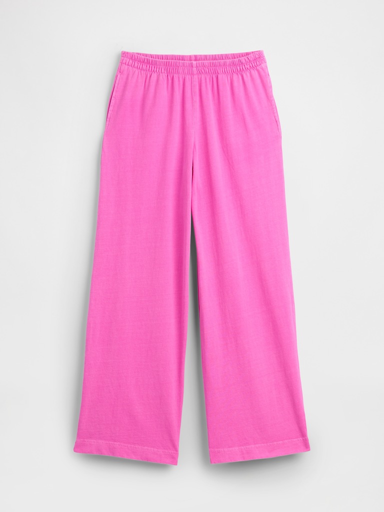 Heavyweight Pull-On Wide-Leg Crop Pants
