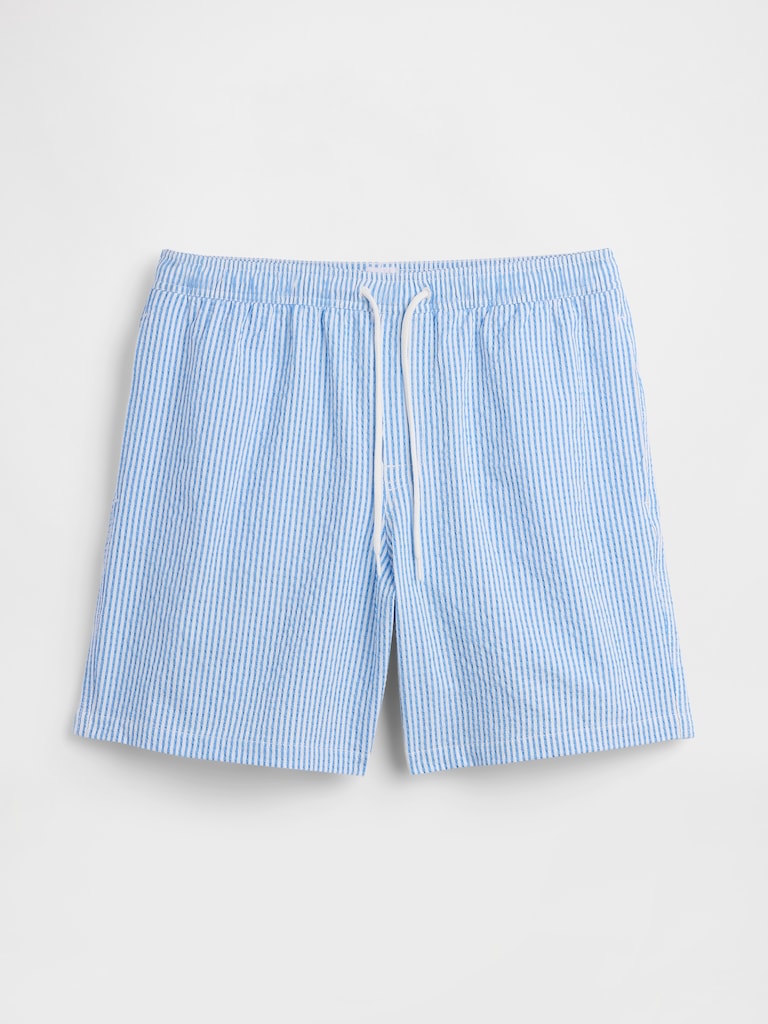 6" Seersucker Swim Trunks