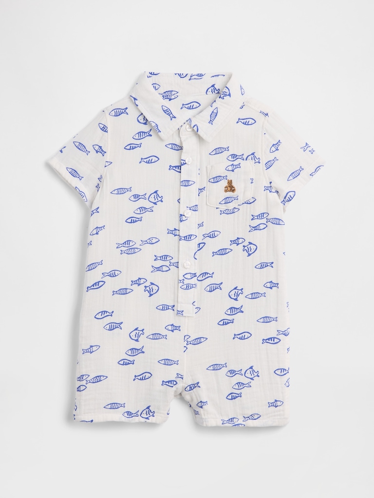 Baby Brannan Bear Print Romper