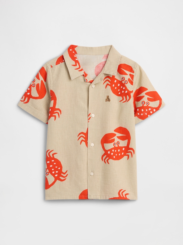 babyGap Brannan Bear Linen-Blend Vacay Shirt