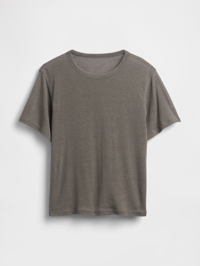 Linen-Blend Relaxed T-Shirt