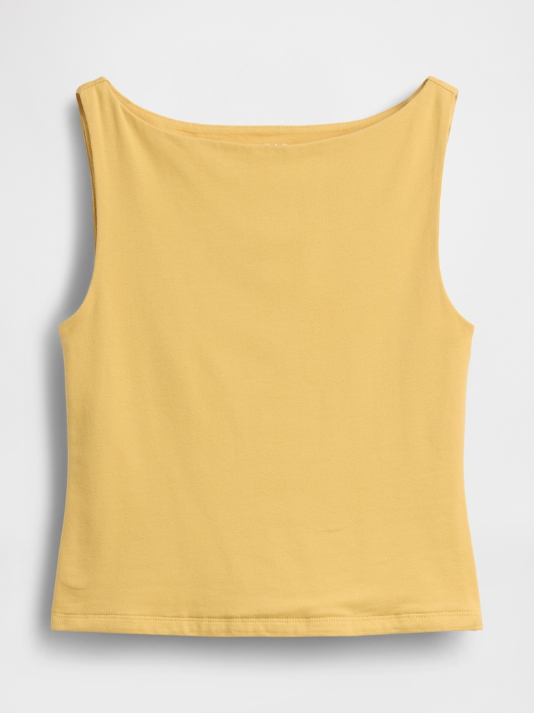 CloseKnit Jersey Boatneck Crop Tank Top