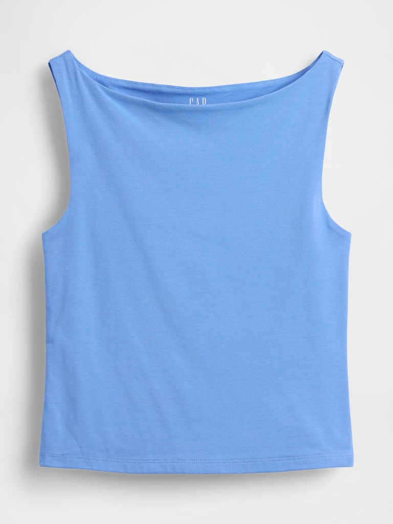 CloseKnit Jersey Boatneck Crop Tank Top