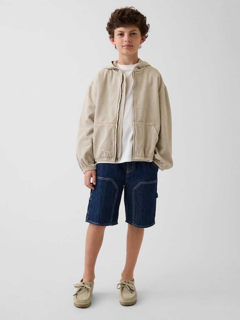 Kids Denim Relaxed Hooded Jacket
