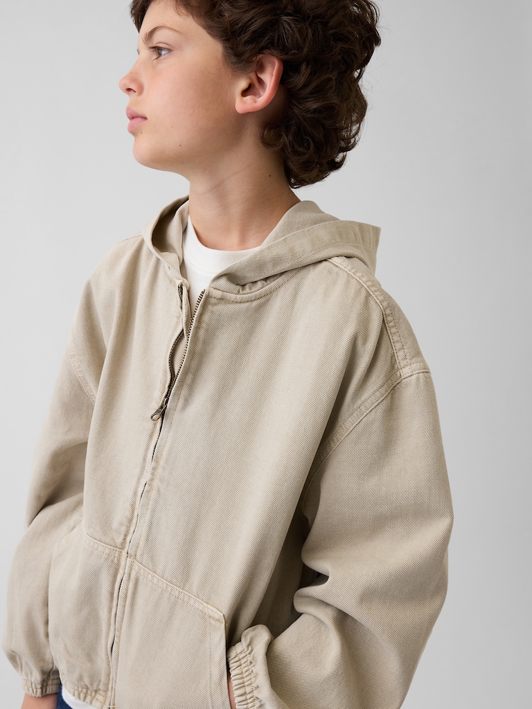 Kids Denim Relaxed Hooded Jacket