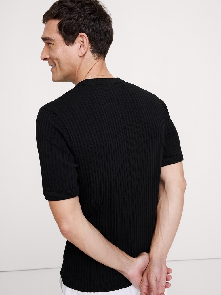 Ribbed Stretch-Cotton Crew-Neck T-Shirt