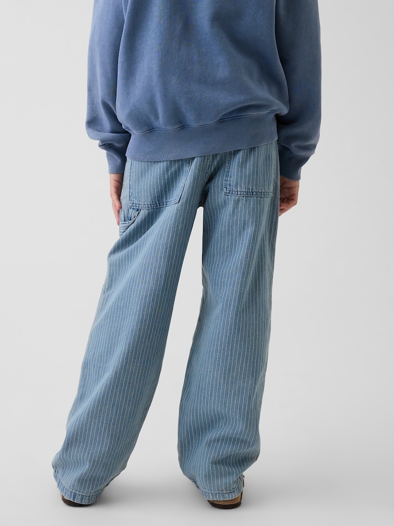 Kids Baggy Stripe Double-Knee Carpenter Jeans