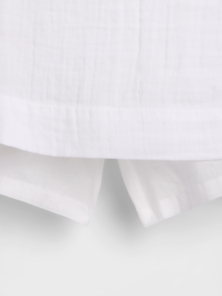 Cotton Gauze Smocked Waist Mini Skort