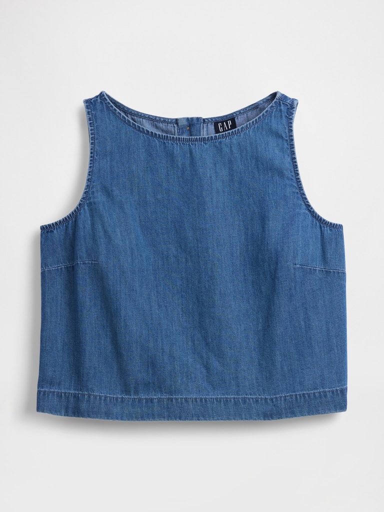 Denim Crop Shell Tank Top