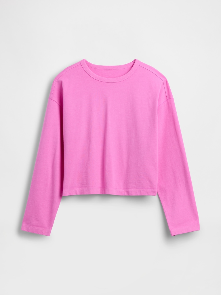 Knit Oversized Crop T-Shirt