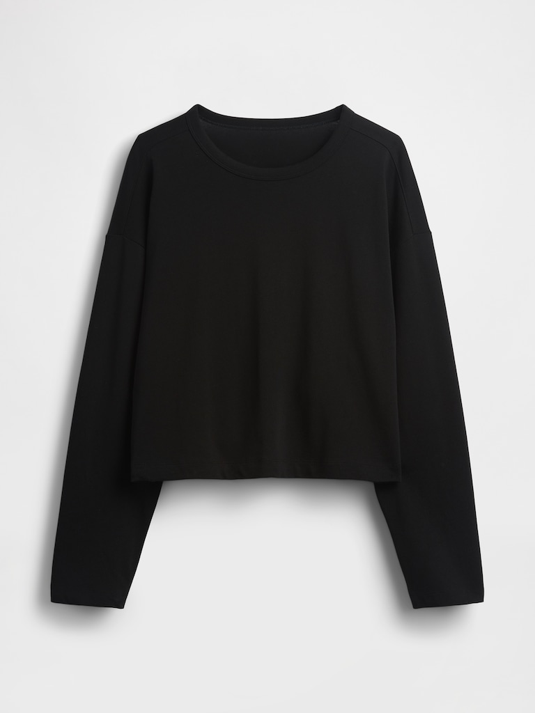 Knit Oversized Crop T-Shirt