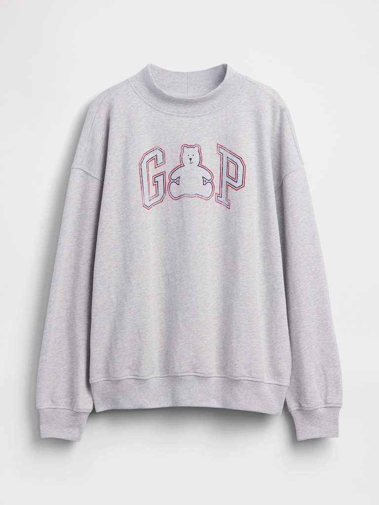 VintageSoft Terry Oversized Mockneck Logo Sweatshirt