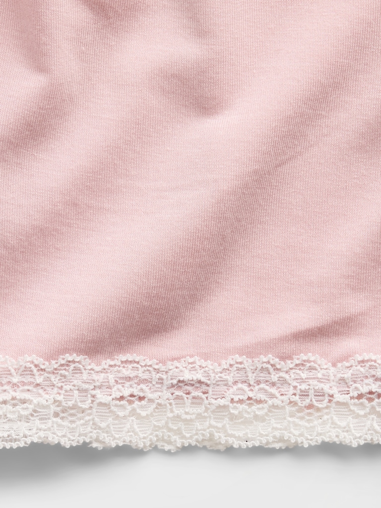 Short de pyjama en modal ultra-doux à bordure en dentelle