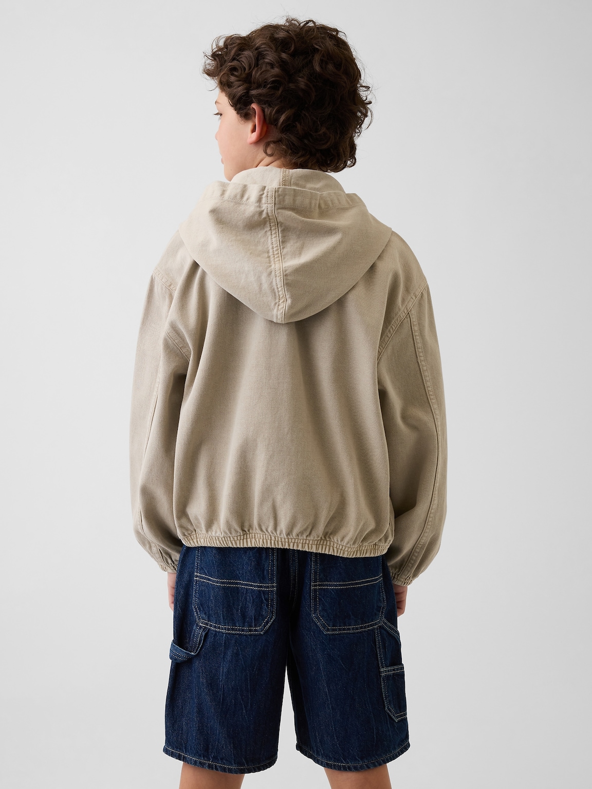 Kids Denim Relaxed Hooded Jacket