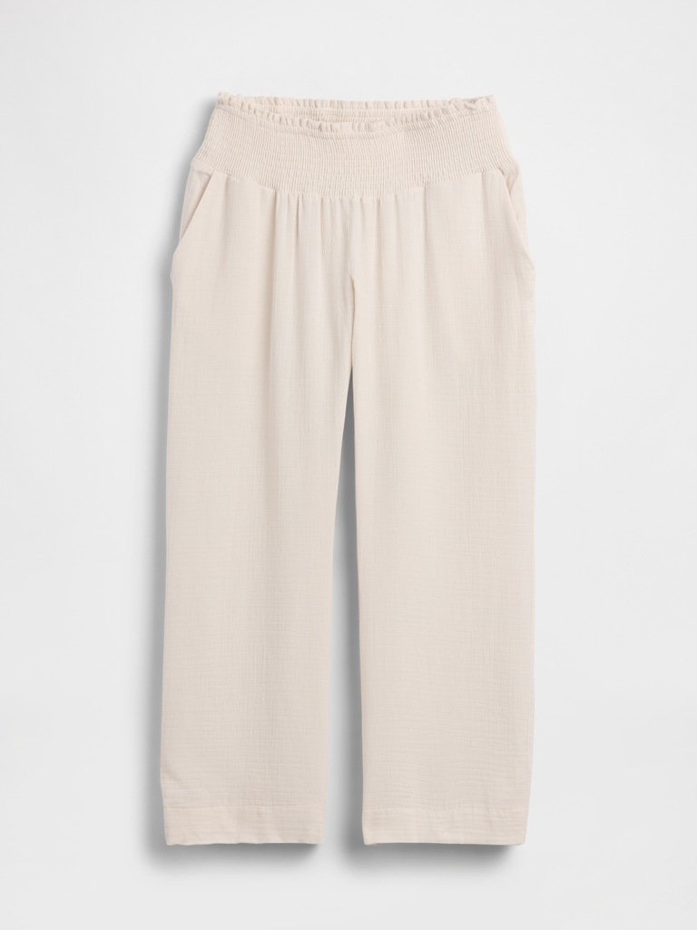 Maternity Cotton Gauze Full Panel Pants