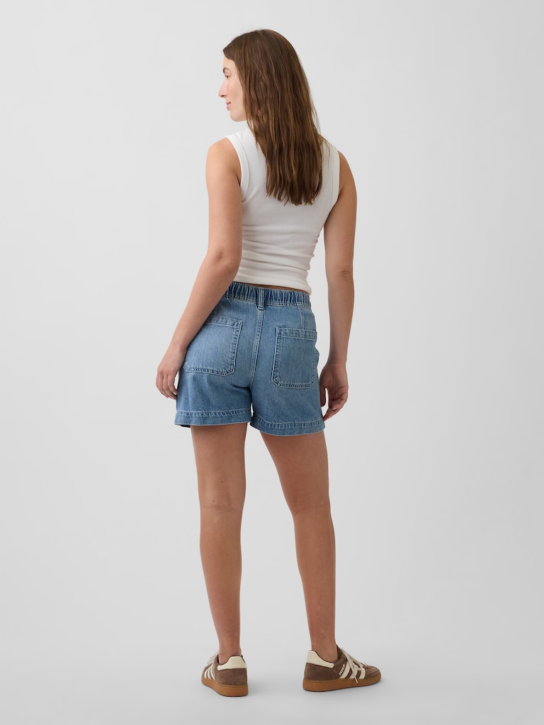 Maternity Full Panel UltraSoft Denim Easy Shorts