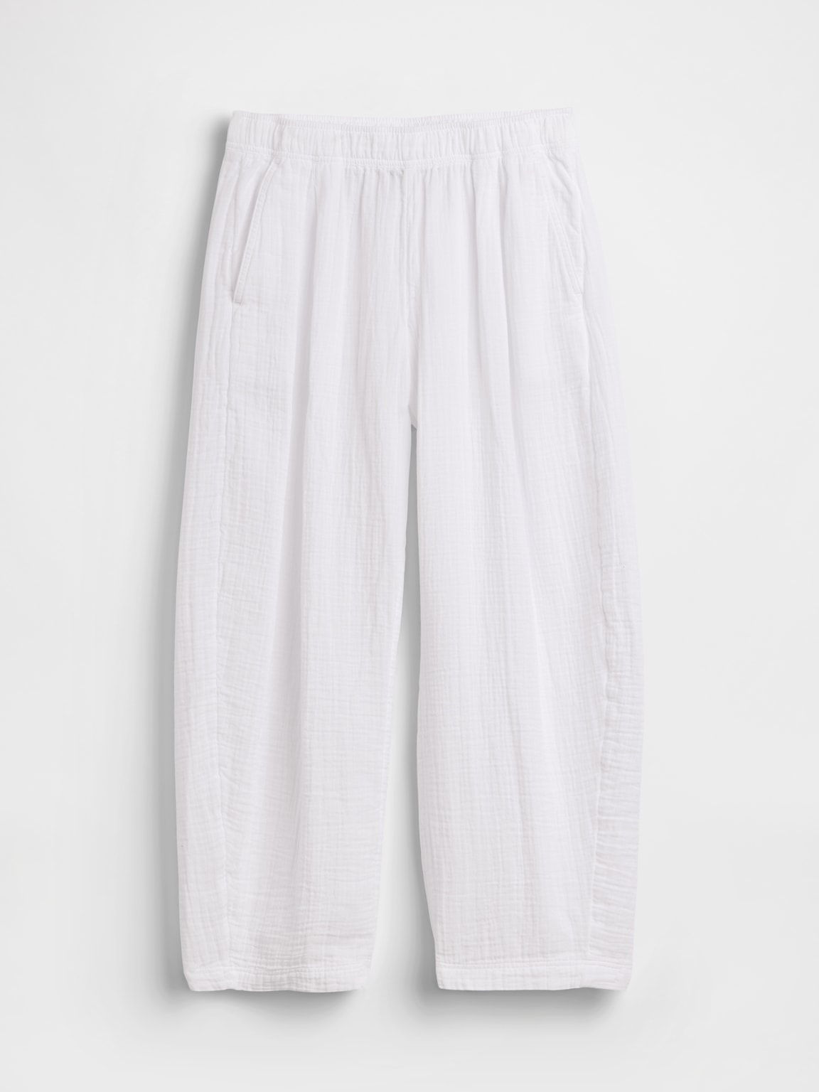 Cotton Gauze Easy Barrel Pants