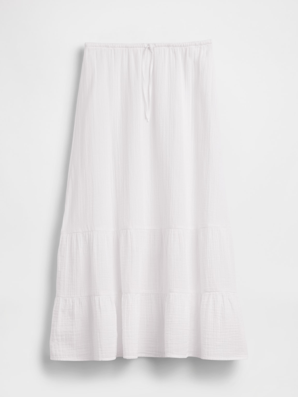 Cotton Gauze Easy Tiered Maxi Skirt