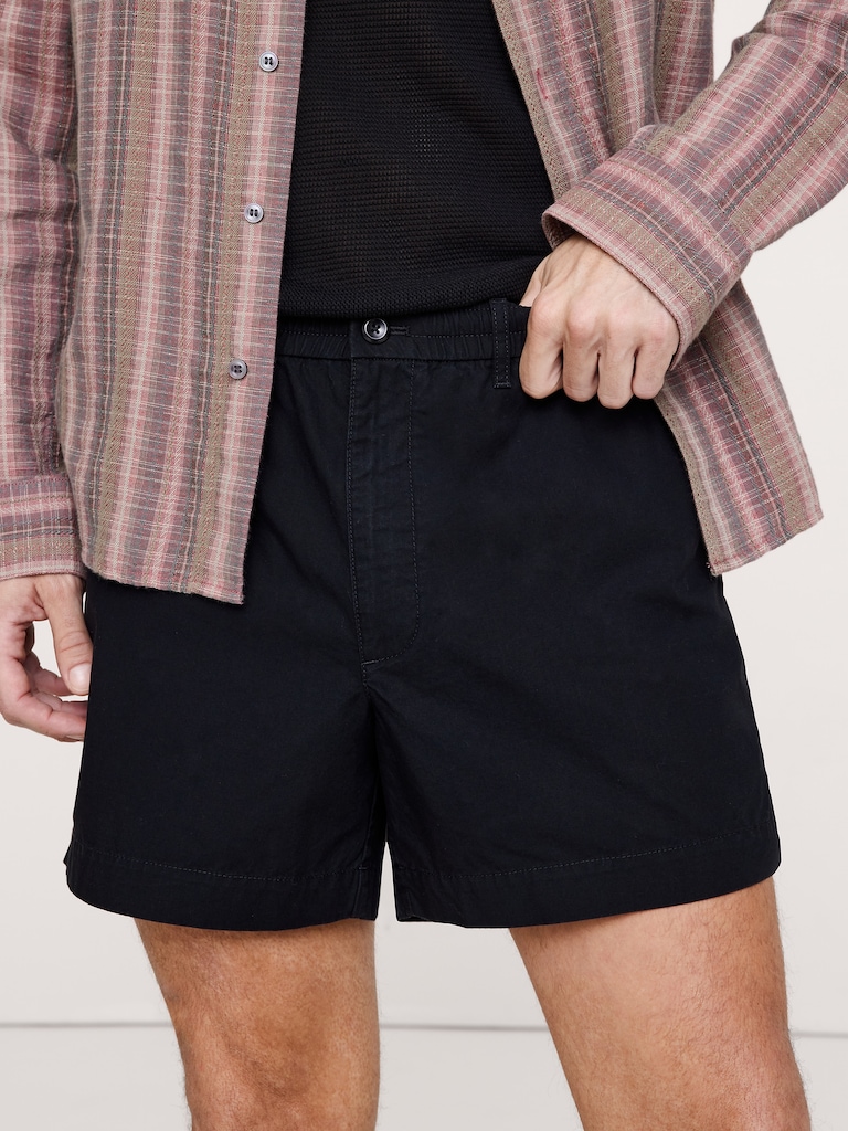 Short à taille extensible en coton léger de 12,5 cm