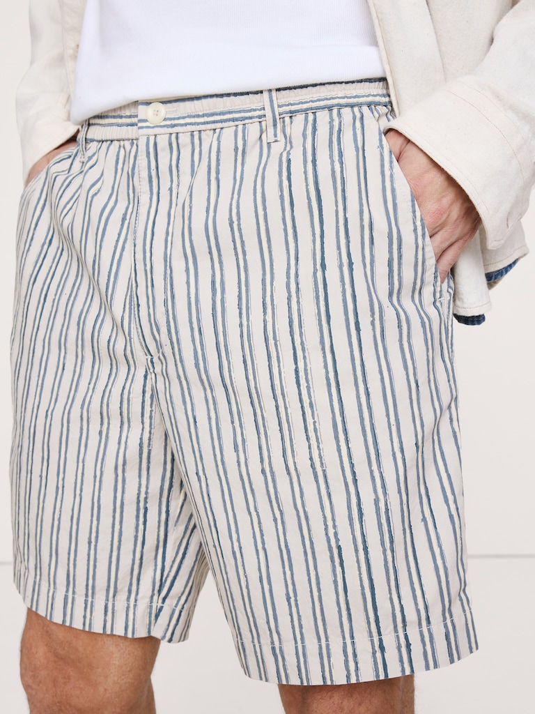 Short à taille extensible en coton léger de 23 cm