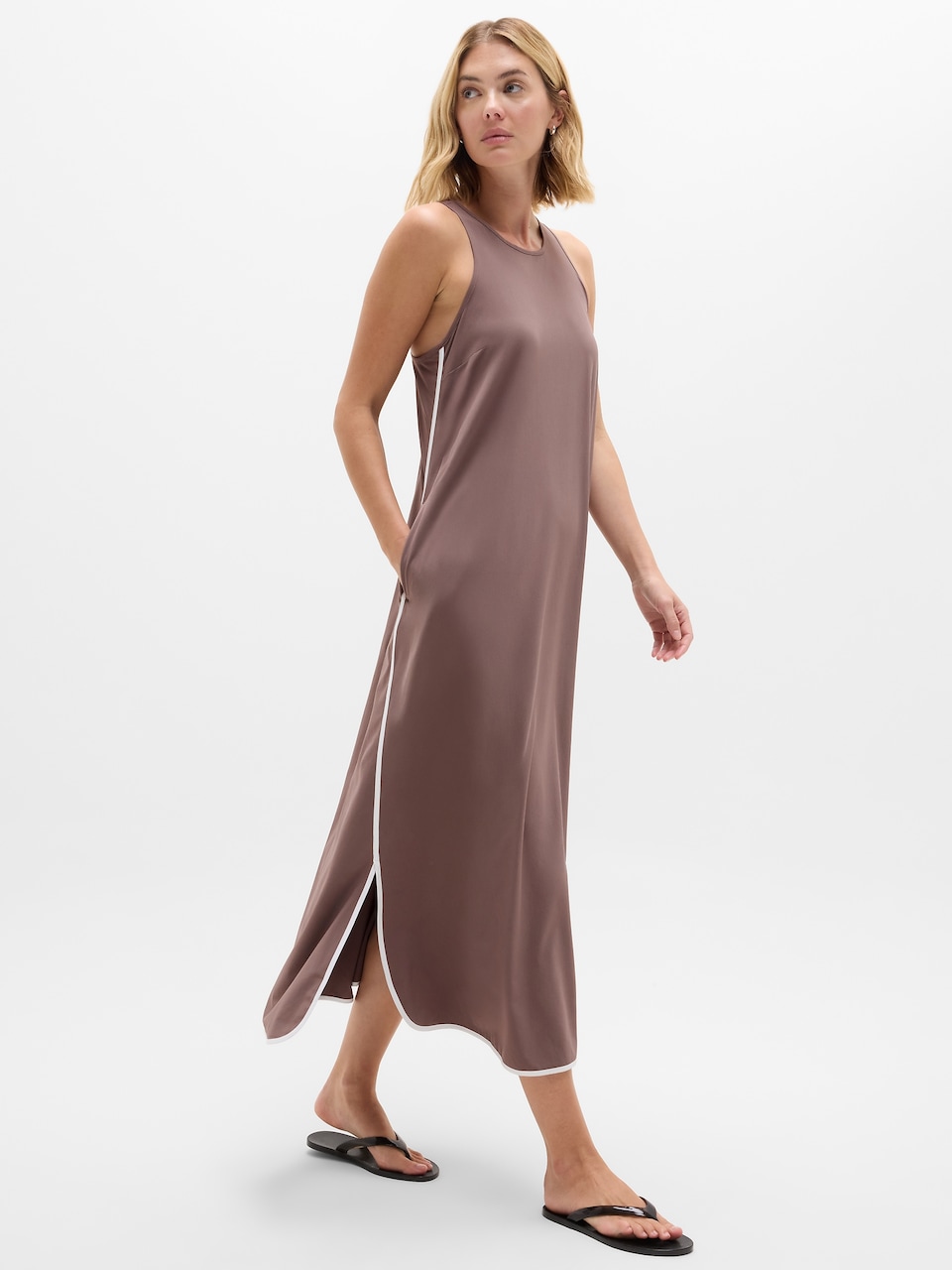V-Neck Hardware One-Piece Swimsuit