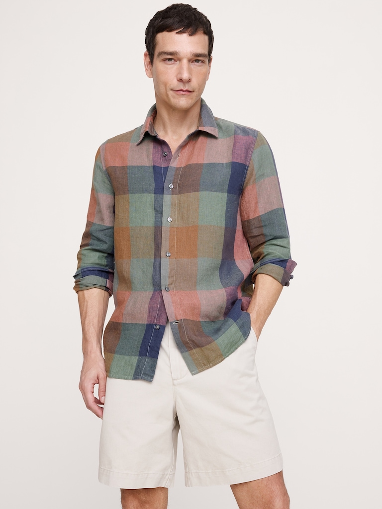 Archive Reissue Standard-Fit Plaid Linen Shirt