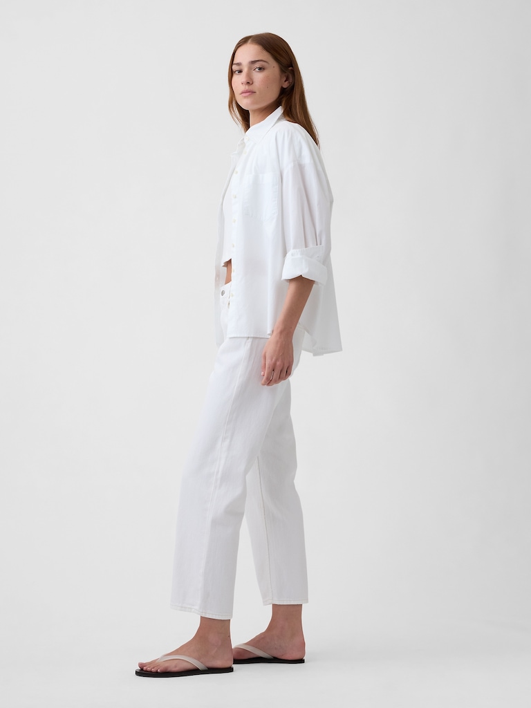 Low Slung Relaxed Straight Crop Jeans