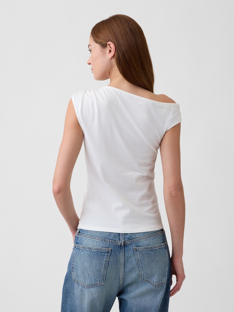 Stretch Jersey Off-Shoulder Top