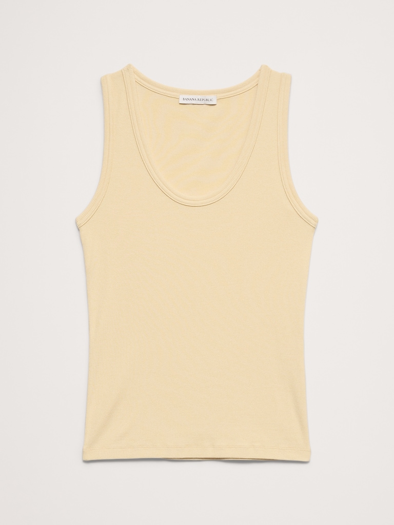 Ribbed Scoop-Neck Tank