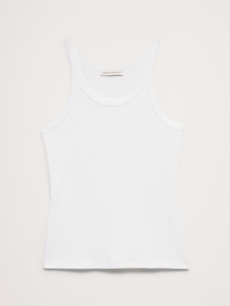 Ribbed Scoop-Neck Tank
