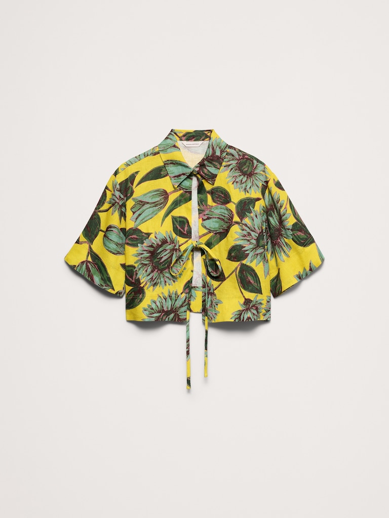 Linen Tie-Front Shirt