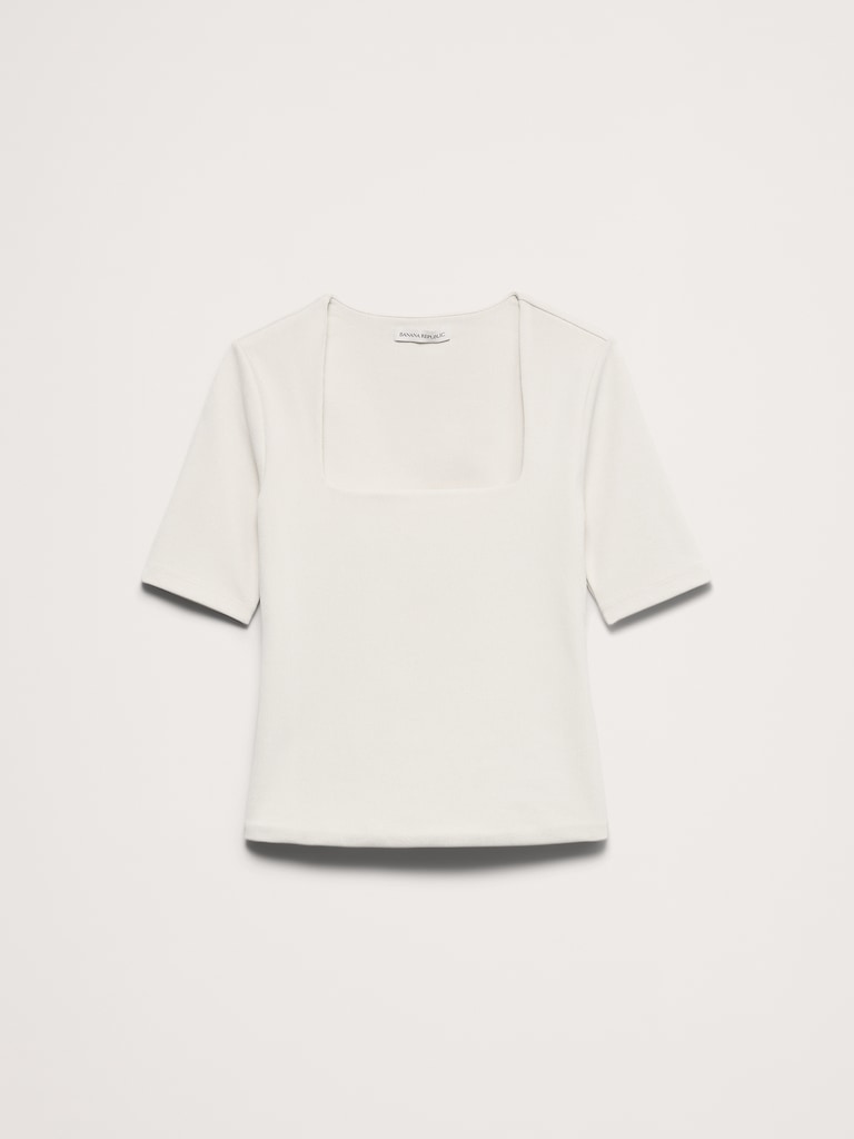 Sculpted-Stretch Square-Neck Top