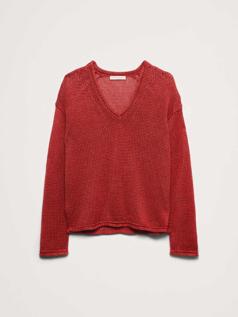 Heirloom Linen V-Neck Sweater