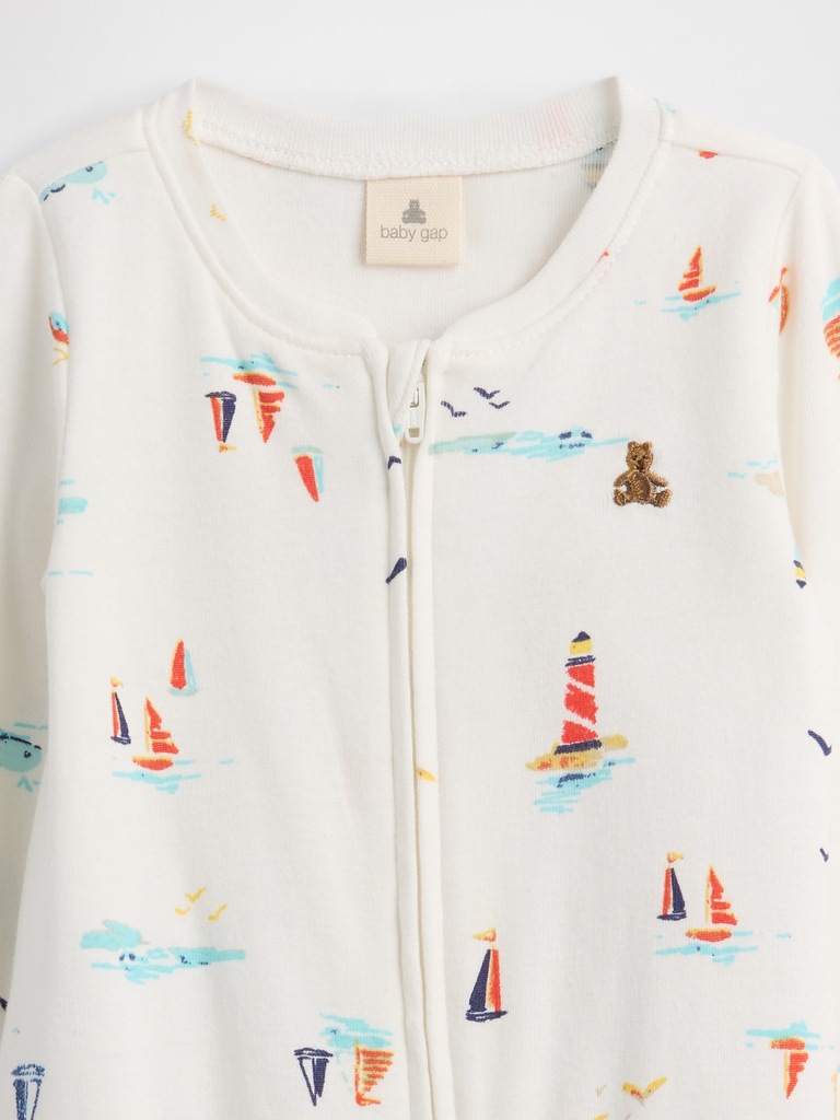 Baby Print Two-Way Zip One-Piece