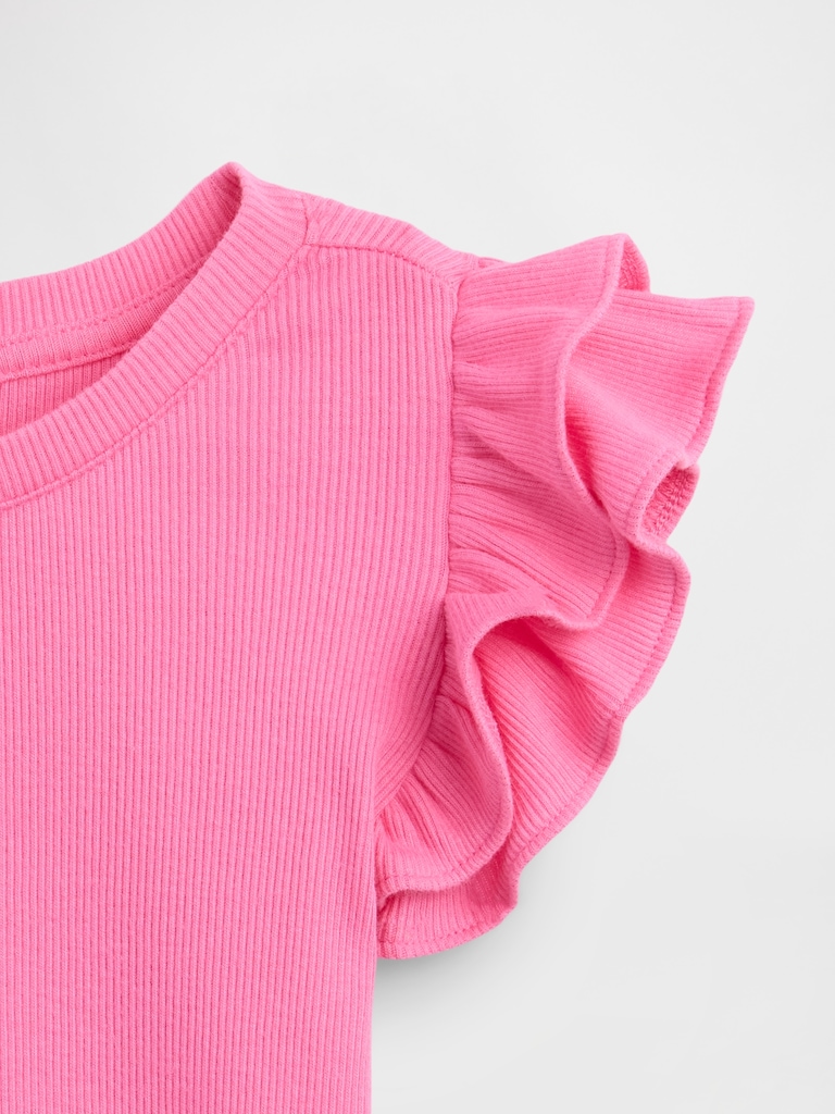 babyGap Ribbed Flutter Sleeve T-Shirt