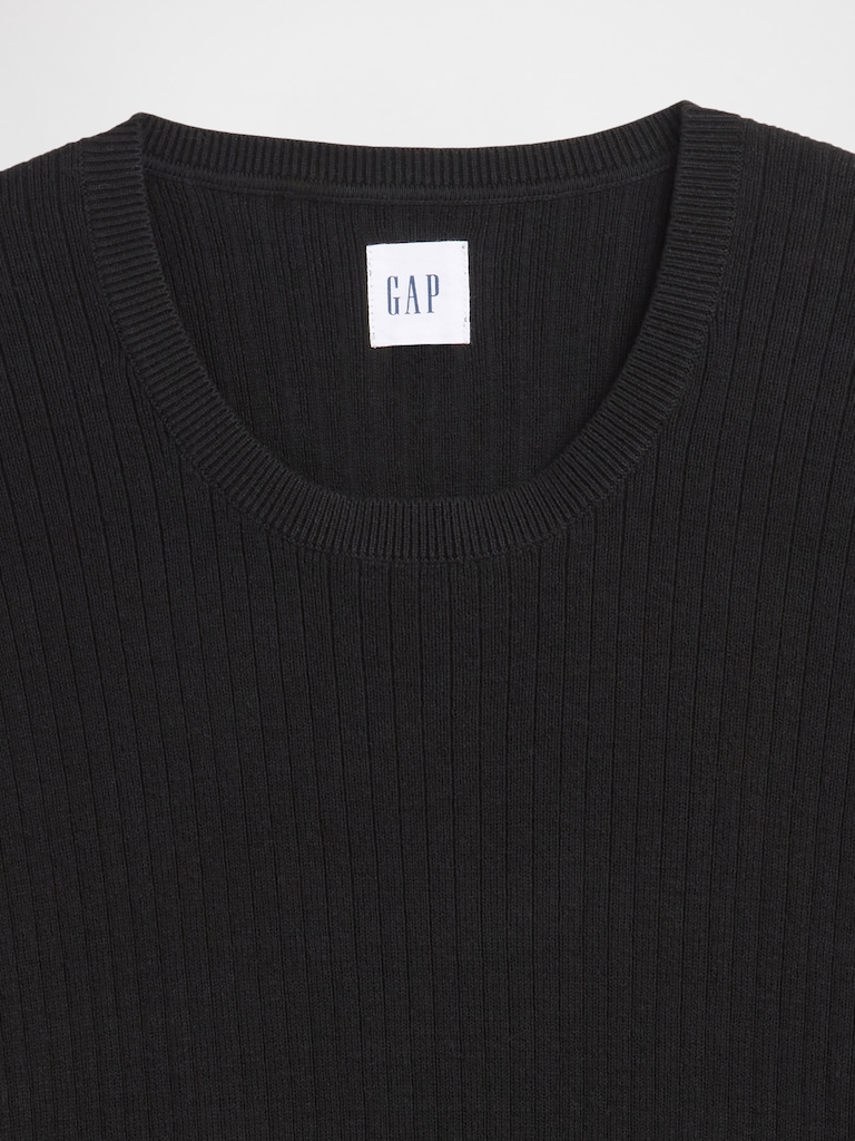 Ribbed Crewneck Sweater T-Shirt