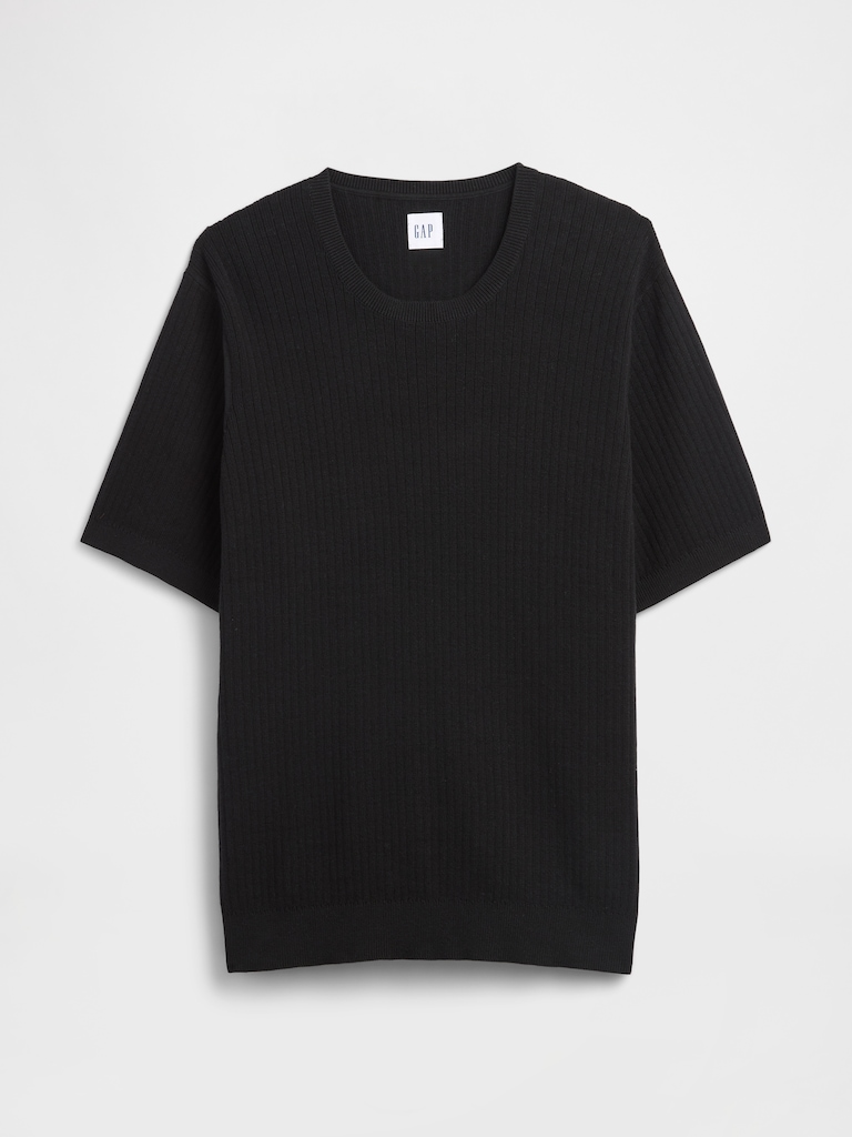 Ribbed Crewneck Sweater T-Shirt