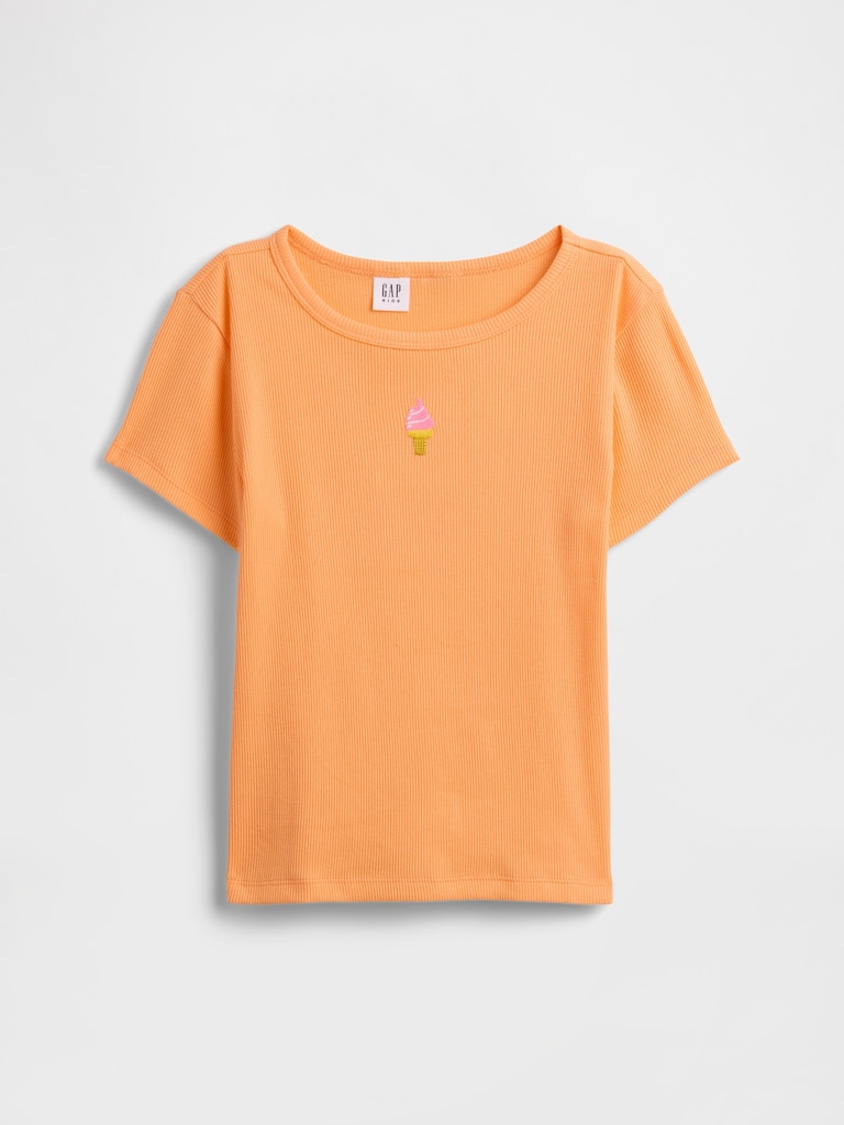 Kids Ribbed Crewneck T-Shirt