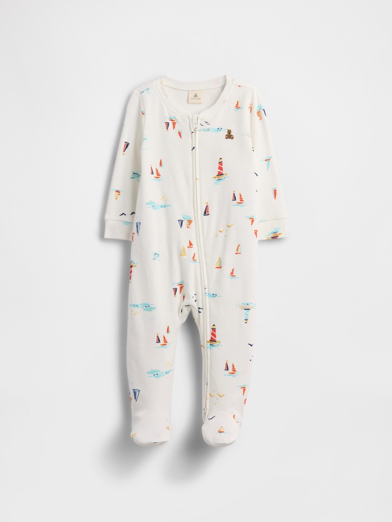Baby Print Two-Way Zip One-Piece