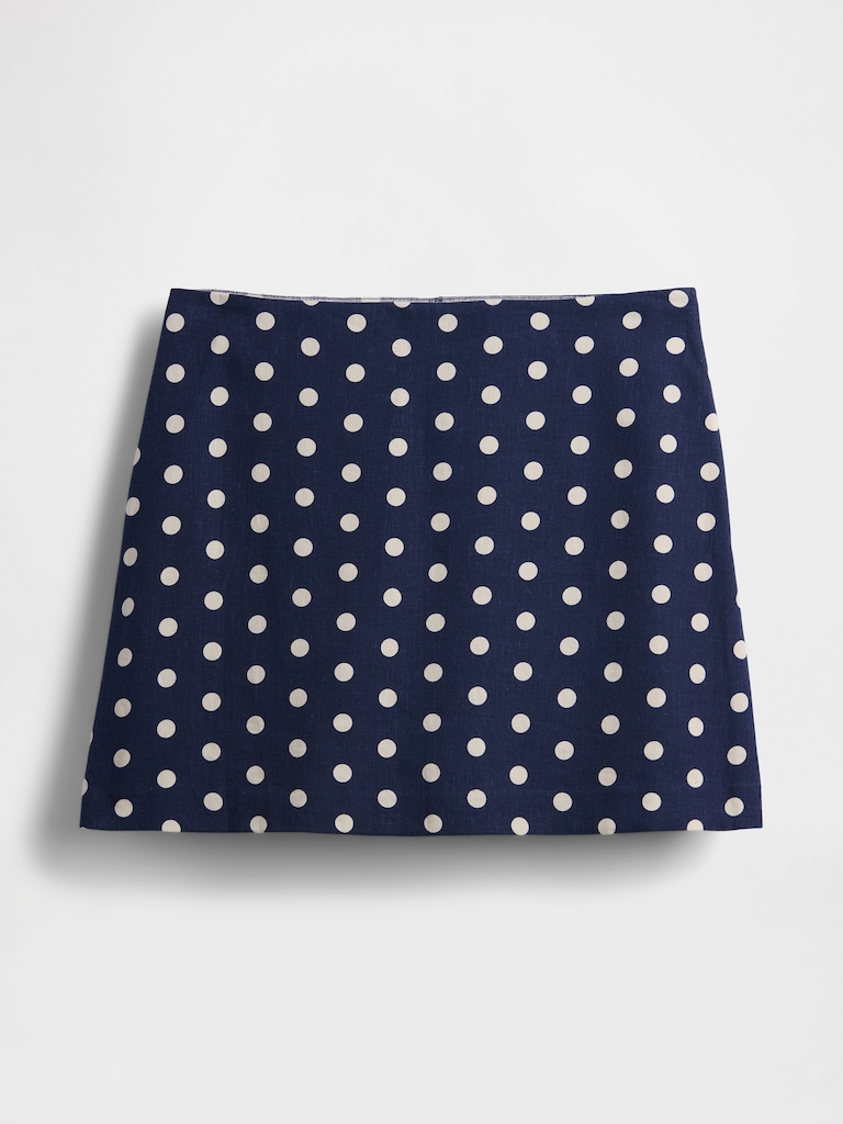 Linen-Blend Mini Skort