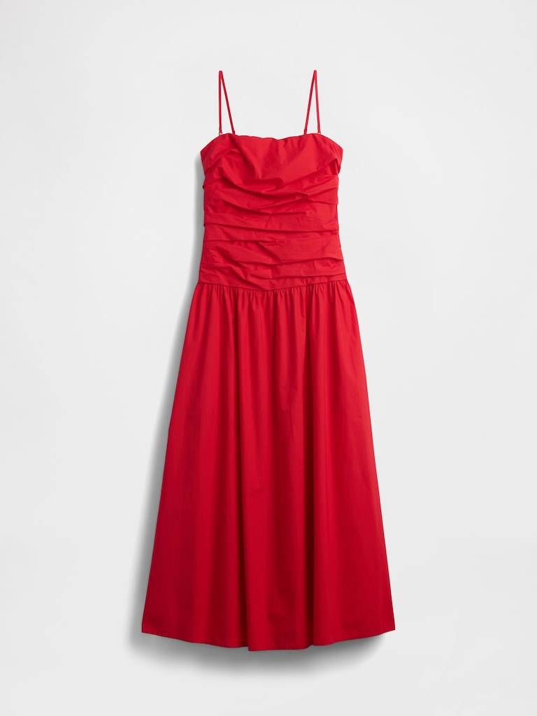 Poplin Drop-Waist Maxi Dress