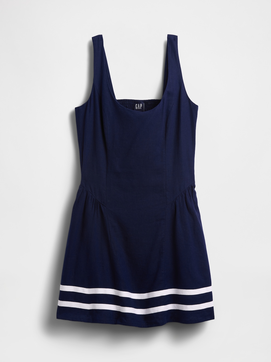 Linen-Blend Drop-Waist Mini Dress