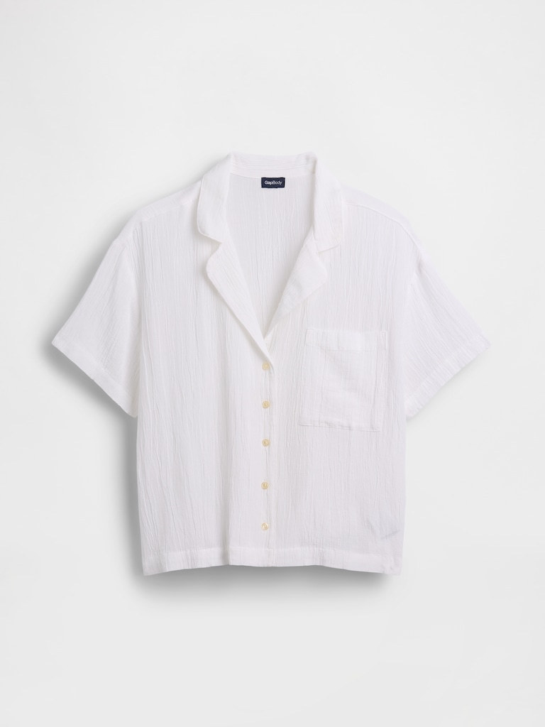 Crinkle Gauze Oversized PJ Shirt